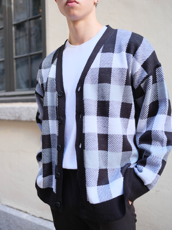 Checked Cardigan