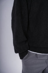 黑色毛毛上衣Fluffy Black Top-韓國男裝