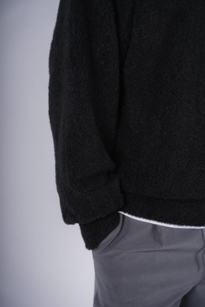 黑色毛毛上衣Fluffy Black Top-韓國男裝