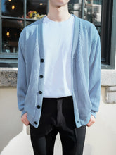 淺藍基本款外套Light Blue Basic Cardigan-韓國男裝