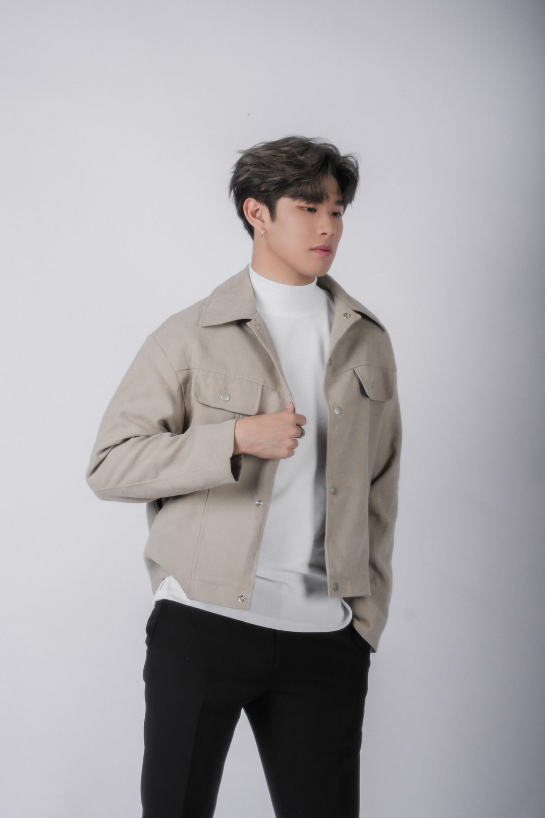 米色挺身外套Trucker Jacket in Beige-韓國男裝