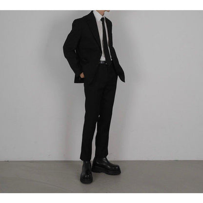 韓國男裝－Black Suit - Bottom