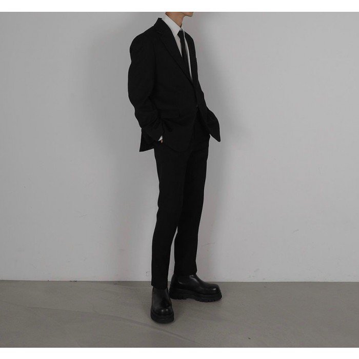 韓國男裝－Black Suit - Bottom